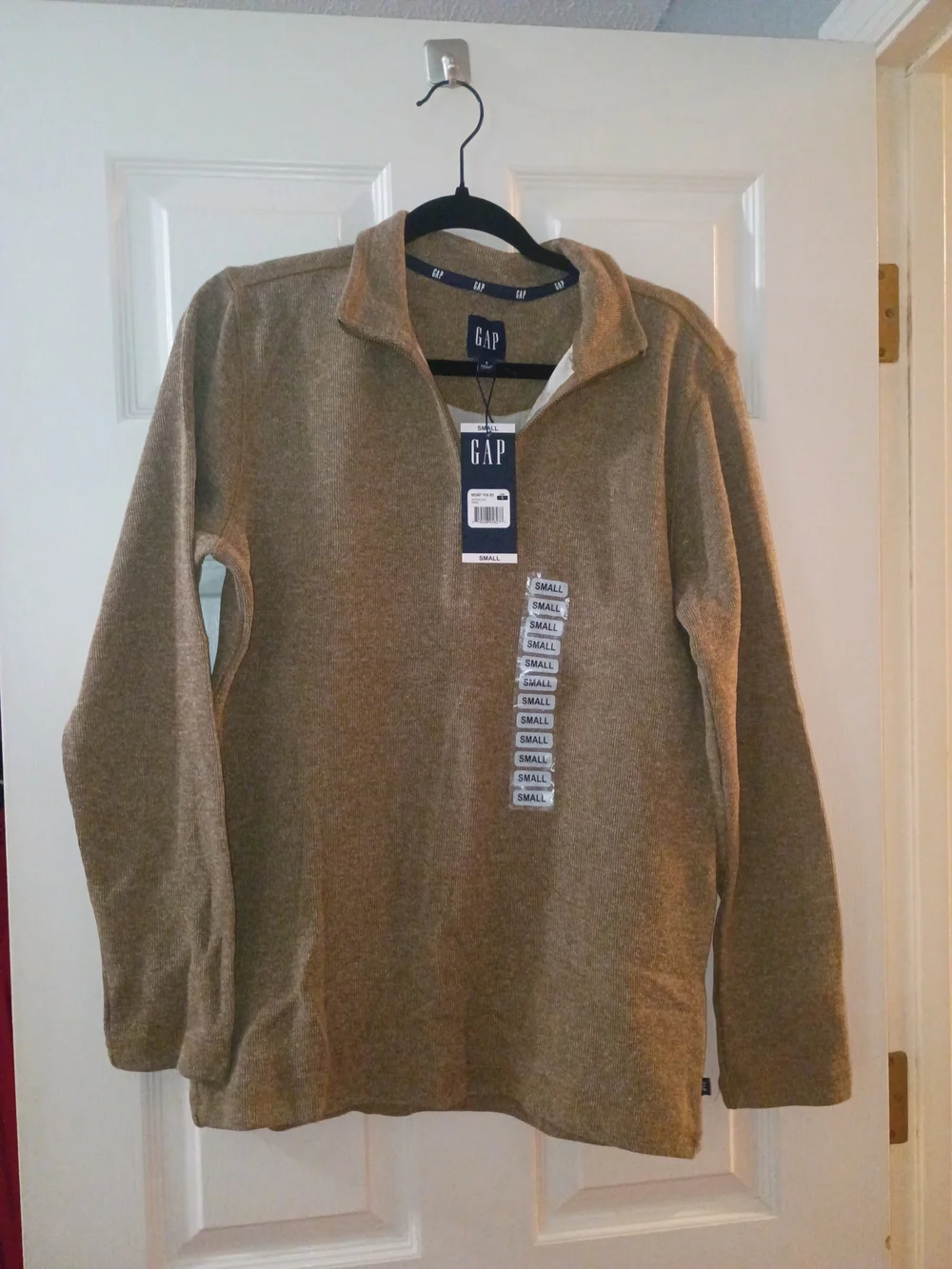 GAP Men's Oatmeal Quarter-Zip Sweater